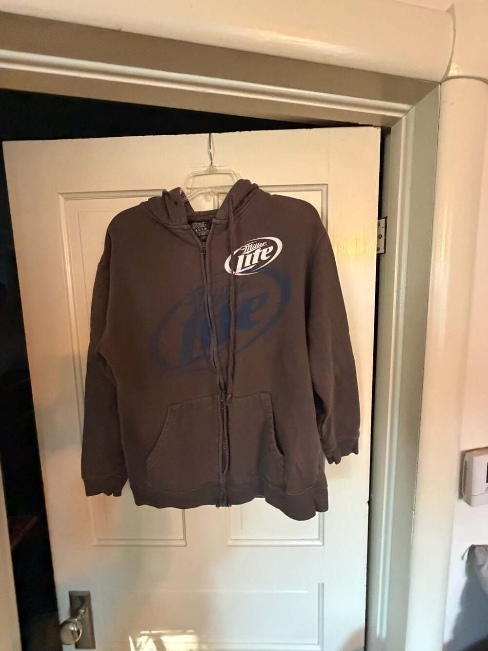 Miller Lite Logo Graphic Full-Zip Hooded Sweatshirt Grey